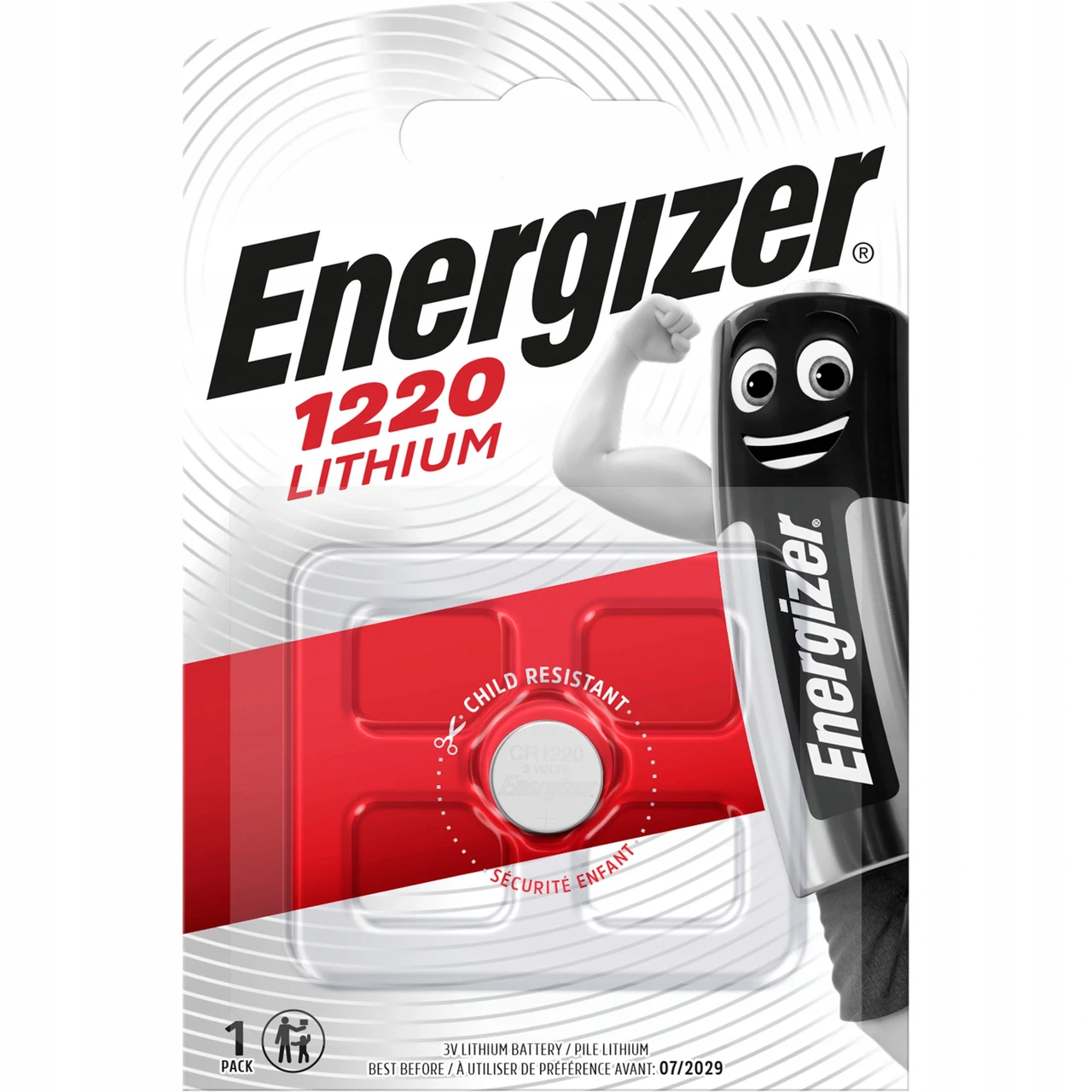 Дискова батарейка Energizer Cell Lithium 3V CR1220