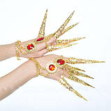 Слейв браслет RESTEQ. Індійський весільний браслет. Індійські прикраси. Прикраса у східному стилі на руку. Квіти рук, фото 7