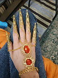 Слейв браслет RESTEQ. Індійський весільний браслет. Індійські прикраси. Прикраса у східному стилі на руку. Квіти рук, фото 8