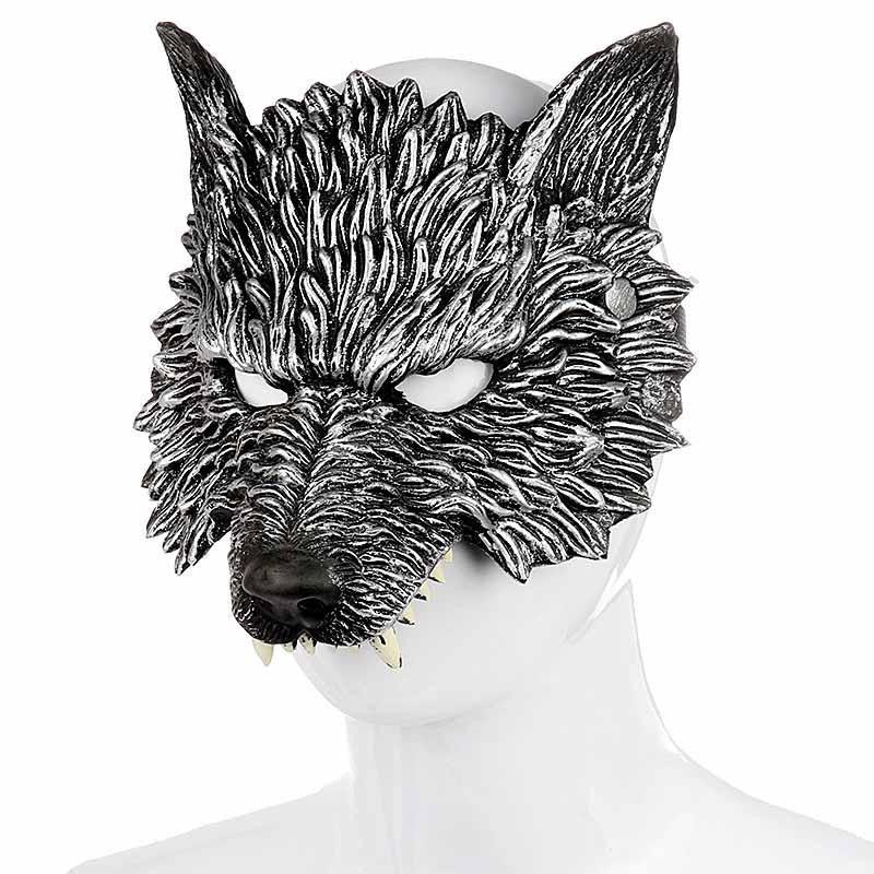 Чорна маска вовка RESTEQ. Маска вовк із поліуретанової піни. Маска Wolf чорного кольору