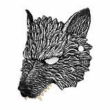 Чорна маска вовка RESTEQ. Маска вовк із поліуретанової піни. Маска Wolf чорного кольору, фото 4