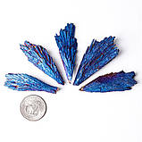 Натуральний камінь Турмалін синій RESTEQ 1 шт. Мінірал Tourmaline 50-70g. Турмалін покритий оксидом титану гальванічним методом, фото 5