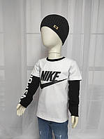 Дитяча біла футболка з довгим рукавом Nike