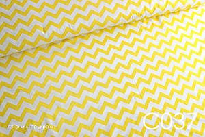 Тканина сатин Зигзаг жовтий 15 мм