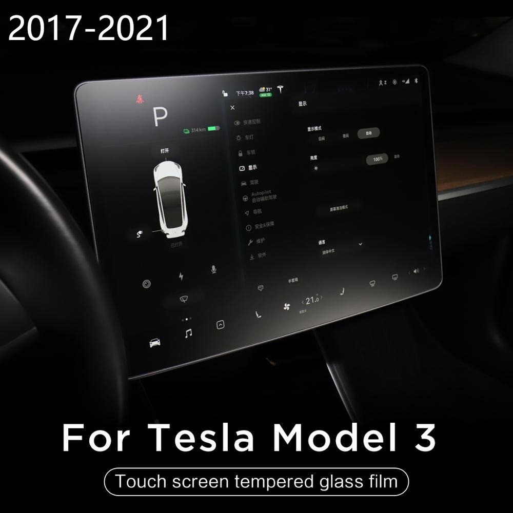 Защитное стекло для экрана мультимедиа (монитор,панель приборов) Tesla Model 3 Y 2017-2021 - фото 2 - id-p1472270805