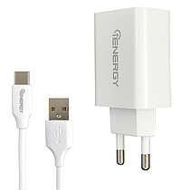 Зарядний пристрій iEnergy HC-17, 1xUSB, 2A + кабель Type-C