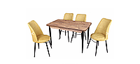 Комплект обеденной мебели "159-Silva Table Metal" (стол 130*75 см + 4 стула овал мягкие) Mobilgen, Турция