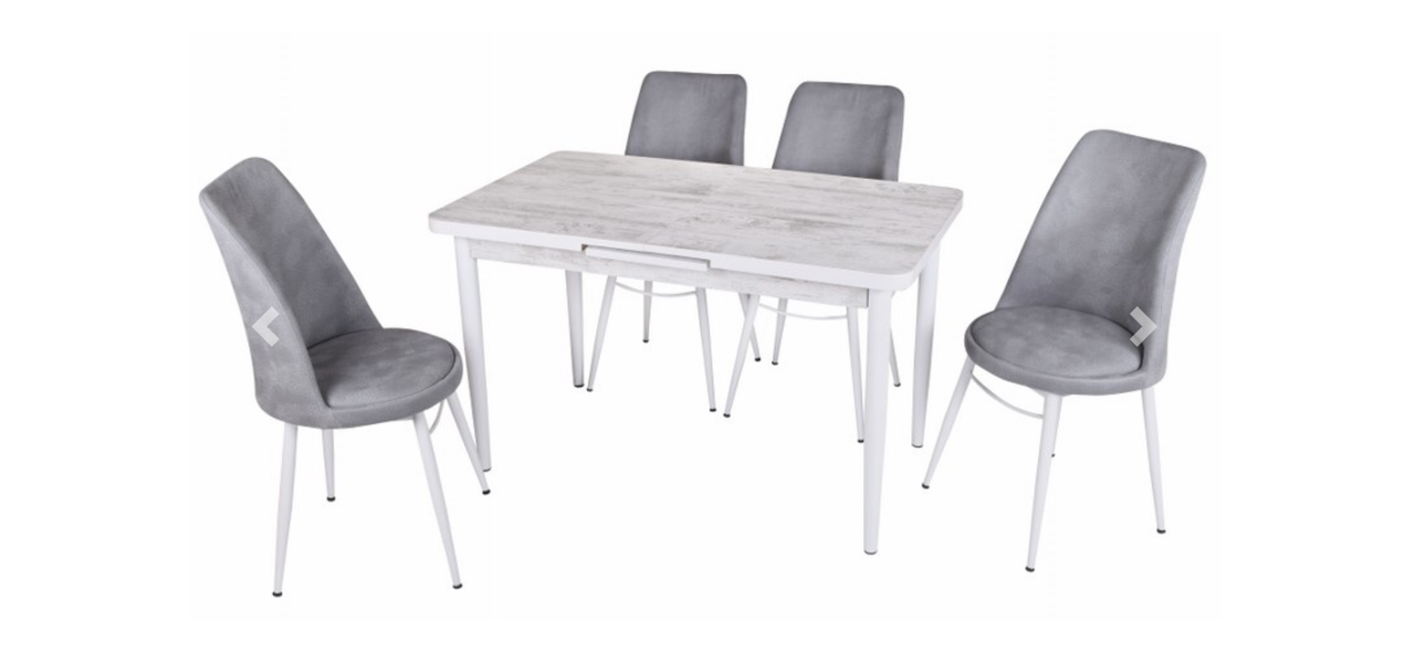 Комплект обідніх меблів "158-Silva Table Metal Leg" (стіл 130*75 см + 4 стільці овал м'які) Mobilgen, Туреччина, фото 1