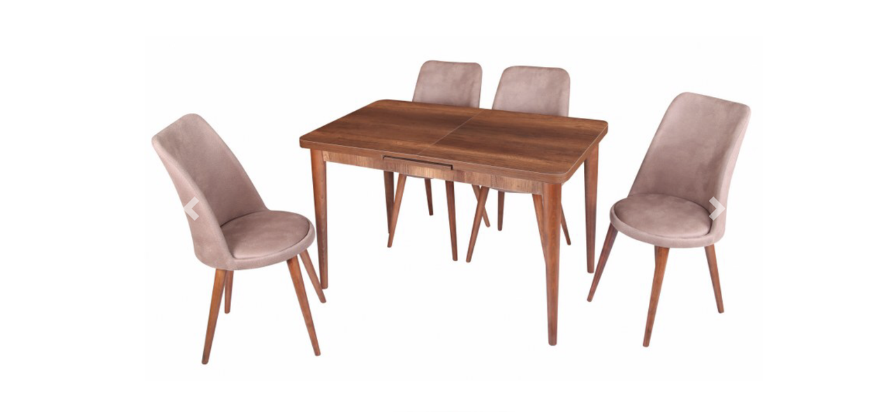 Комплект обідніх меблів "117-Silva Table-baroque" (стіл 120*75 см + 4 стільці овал м'які) Mobilgen, Туреччина, фото 1