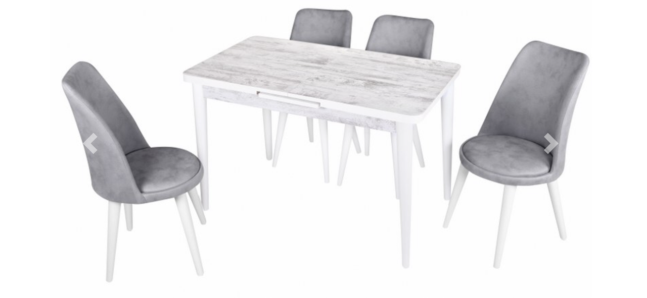 Комплект обідніх меблів "116-Silva Table-baroque" (стіл 130*75 см + 4 стільці овал м'які) Mobilgen, Туреччина, фото 1