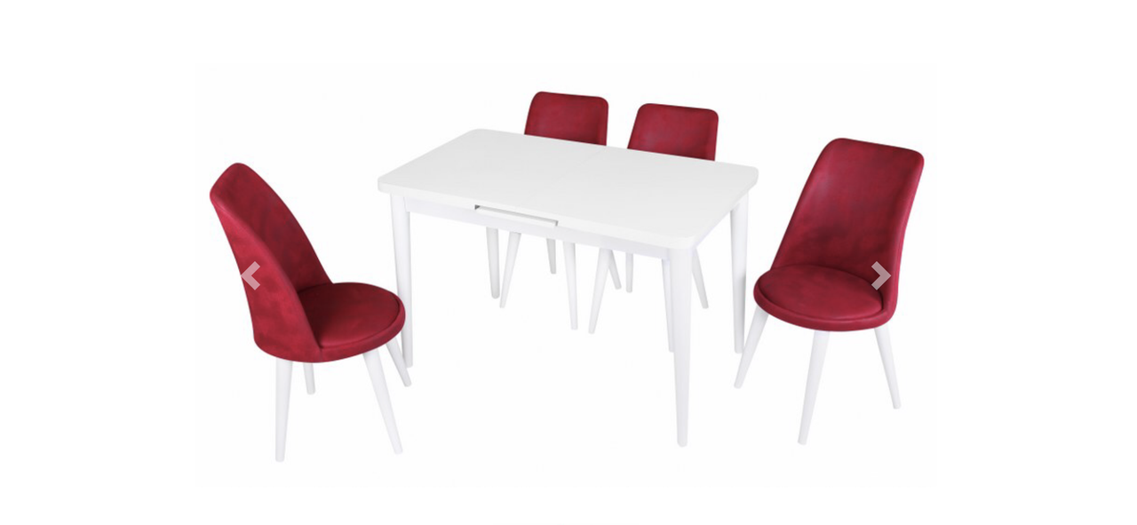 Комплект обідній меблів "119-Silva Table-baroque" (стіл 130*75 см + 4 стільця овал м'які) Mobilgen, Туреччина, фото 1