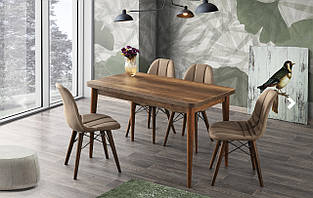 Комплект обідніх меблів "09-Alfa Masa-Barok " (стіл 130*75 см + 4 стільці овал м'які) Mobilgen, Туреччина