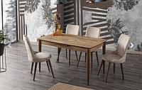 Комплект обеденной мебели "Masa Ve Sandalye 12" (стол 130*75 см + 4 стула овал мягкие) Mobilgen, Турция