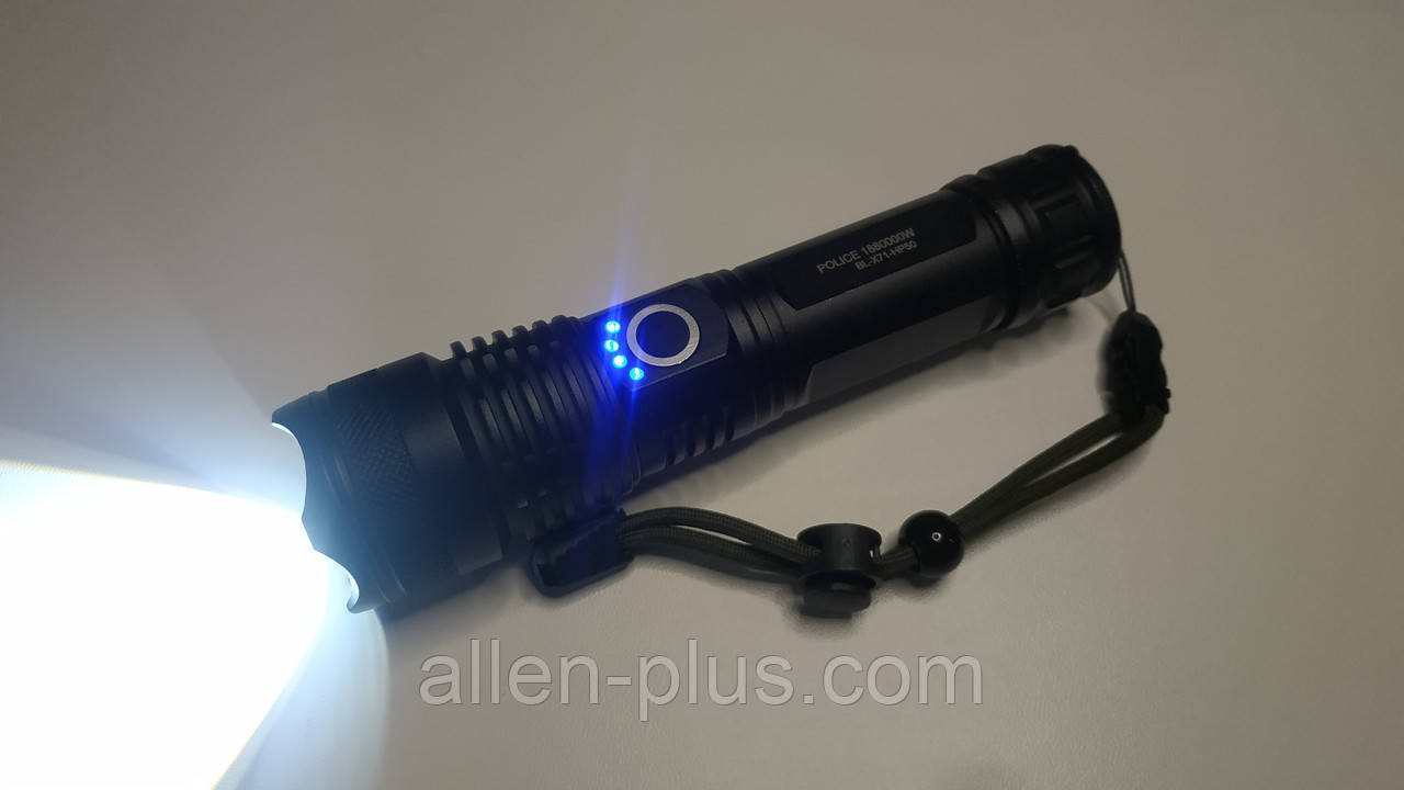 Ліхтар ручний BL-X71-HP50, акумулятор 26650, microUSB, zoom