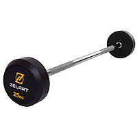 Штанга фиксированная прямая обрезиненная Zelart Rubber Coated Barbell TA-2685-25 длина-95см 25кг черный