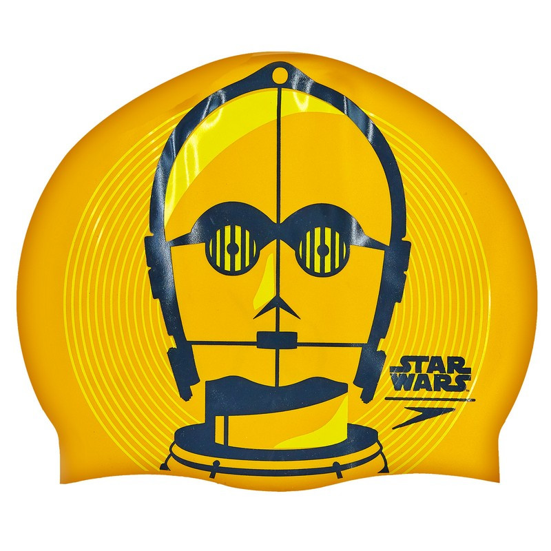 Шапочка для плавания SPEEDO SLOGAN PRINT 808385C797 Star Wars C3PO оранжевый-черный - фото 2 - id-p1472327210