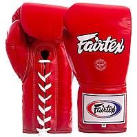 Перчатки боксерские кожаные професиональные на шнуровке FAIRTEX BGL6 10-16 унций цвета в ассортименте 16 унции