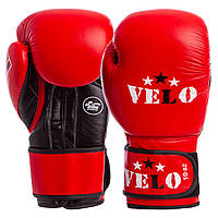 Перчатки боксерские кожаные профессиональные AIBA VELO 2080 10-12унций красный 12 унции