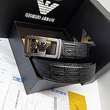 Чоловічий ремінь шкіряний чорний під штани джинси, фото 2