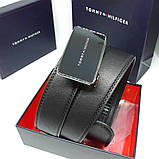 Чоловічий ремінь шкіряний чорний під штани джинси, фото 2