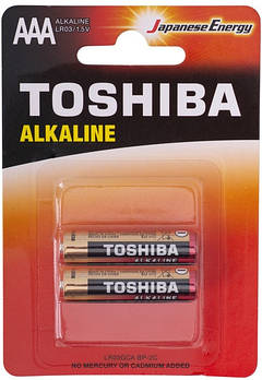TOSHIBA Alkanine, AAA, батарейка 1.5В, блістер, 2 шт.