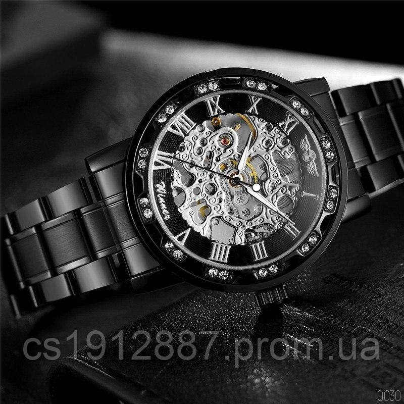 Winner 8012 Diamonds Automatic Black-Silver - фото 6 - id-p1472384578