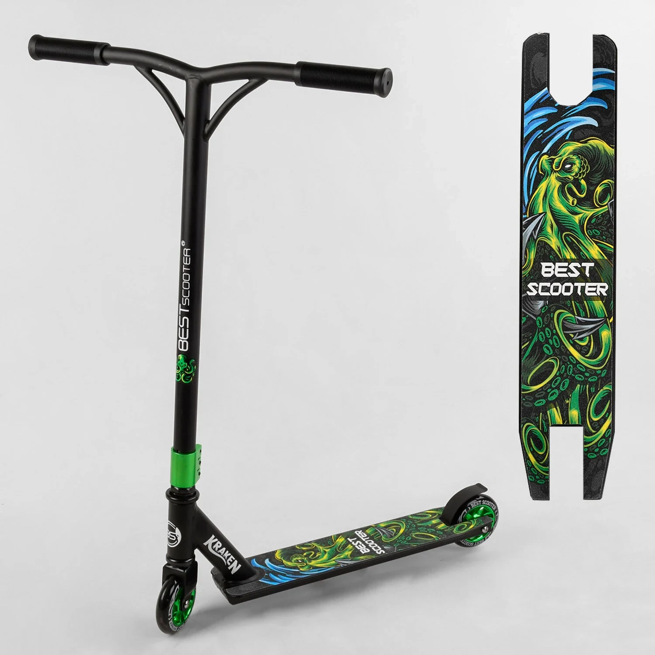 Трюковий самокат Best Scooter Kraken S - 22044 алюмінієвий диск і дека колеса PU 100мм