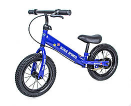 Дитячий беговел Scale Sport 12" ручне гальмо і надувні колеса Синій