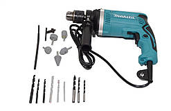 Дриль ударний MAKITA HP1640 + набір у Кейсі