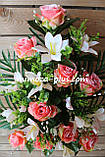 Штучні квіти — Помінний букет "Рожевий, лілія", 60 см, фото 2