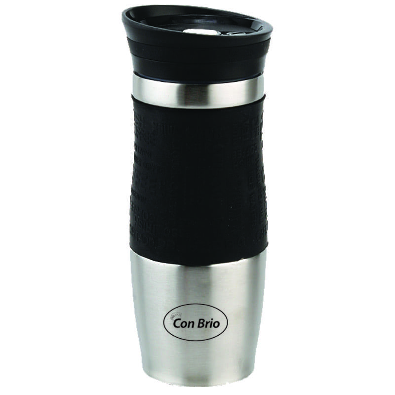 Термокружка Con Brio CB-364 чорна 380 мл з нержавіючої сталі герметична, фото 1