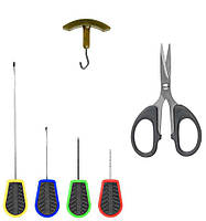 Набор игл для бойлов, набор игл для монтажа, иглы монтажные Tempo Needle & Scissors Set