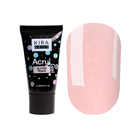 Kira Nails Acryl Gel Glitter Peach, 30 г