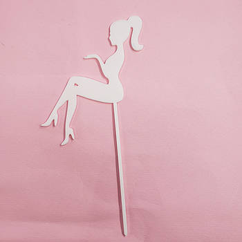 Пластиковий топер Дівчина — білий