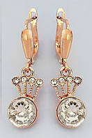 Сережки булькаті з фіанітами. (англійська застібка) Довжина сережки 3 см Ширина 9 мм.
