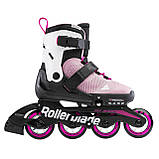 Розсувні ролики із захистом Rollerblade Microblade Combo G pink white 2021, фото 4