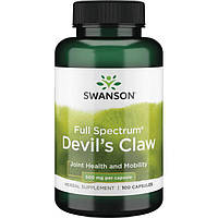 Коготь дьявола, Swanson, Devil's Claw, 500 мг, 100 капсул