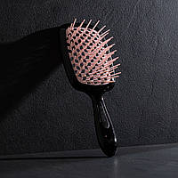 Расчёска Hollow Comb SUPERBRUSH PLUS чёрная со светло-розовой щетиной