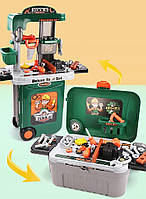 Дитячий ігровий набір інструментів 3 в1 Deluxe Tool Set, майстерня у валізі, фото 6