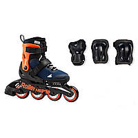 Ролики c защитой Rollerblade Microblade Combo Midnight Blue 2021