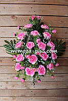 Штучні квіти — Помінний букет "Азалія, папороті", 57 см Рожевий