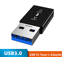 Переходник USB 3.0 Male to Type-C Female Adapter Converter. Адаптер TypeC (мама) - USB (папа) Черный WA22XAB