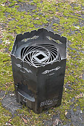 Піч під казан і сковороду з диска з прорізами для шамупрів