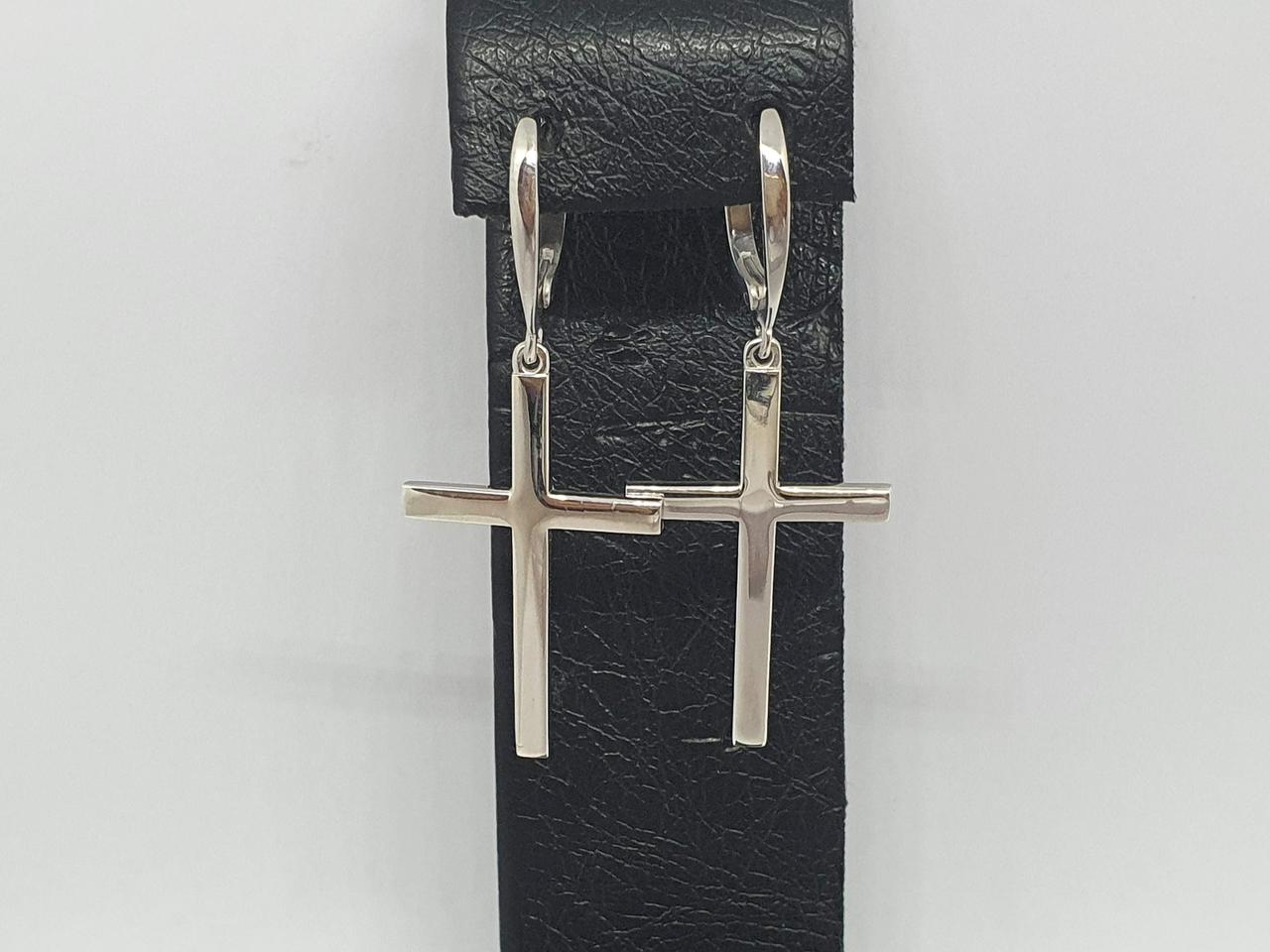 Срібні сережки Хрестики. 20195Р