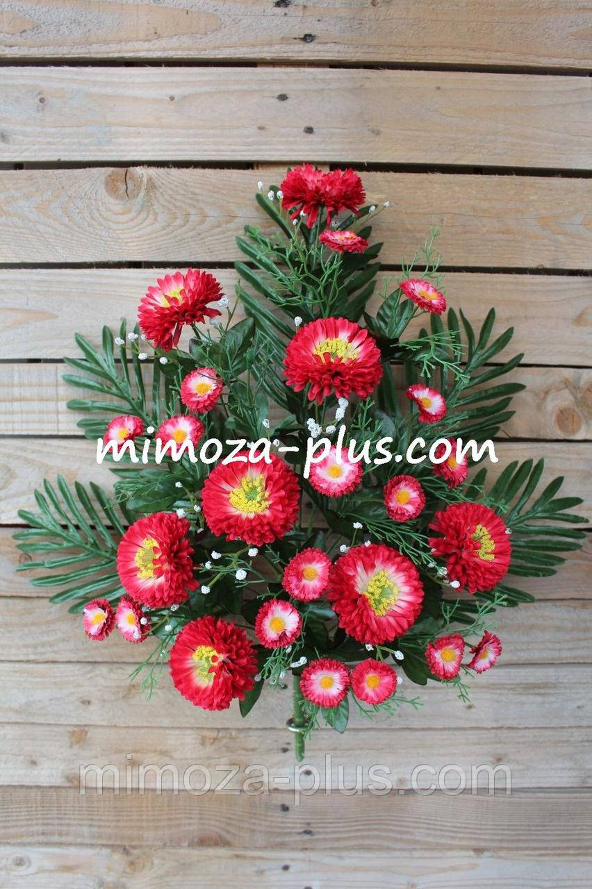 Штучні квіти — Помінний букет "Майор, ромашка", 60 см Червоний