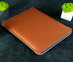 Чохол шкіряний для MacBook, повстяна підкладка, шкіра гранд, розмір (під ваш пристрій), колір коньяк
