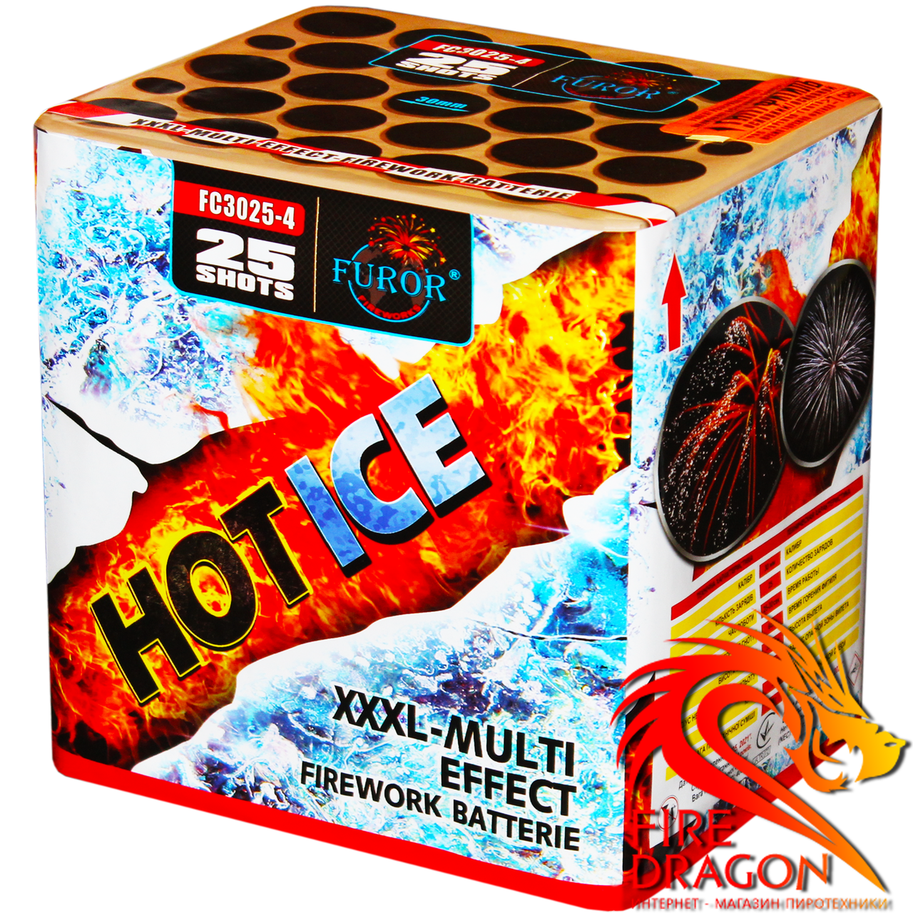 Феєрверк HOT ICE FC3025-4, кількість пострілів: 25, калібр: 30 мм