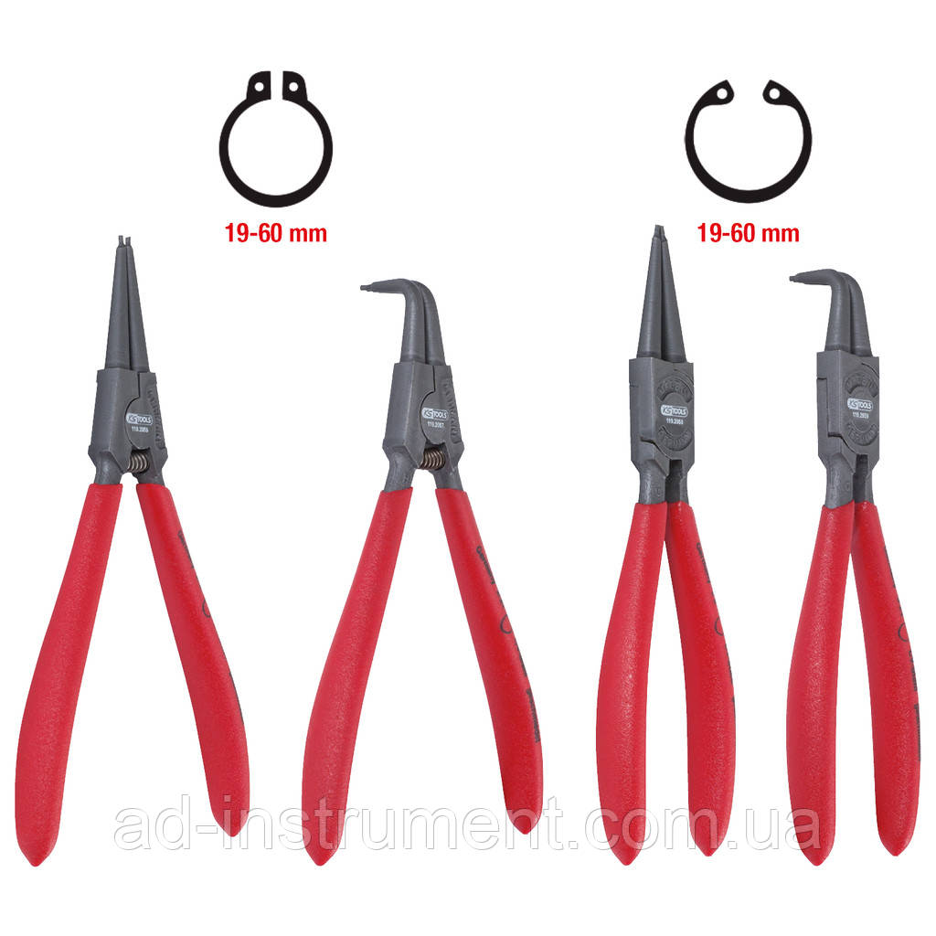 Набір знімачів стопорних кілець, 19-60 мм, 4 шт. KS Tools