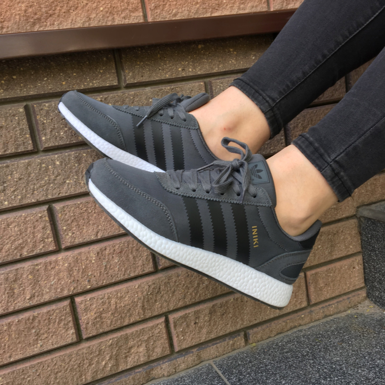 Кроссовки мужские серые Adidas Iniki (00219)
