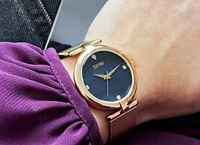 Жіночі наручні годинники кварцові з металевим браслетом гарантія 12 місяців Skmei 9177 Cuprum-Black